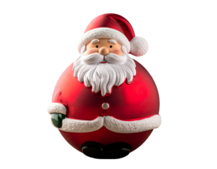 Round, jolly figure with red suit and white trim