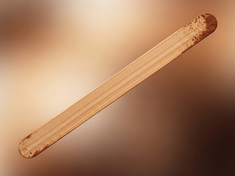 Used wooden craft stick with remnants against a gradient backdrop