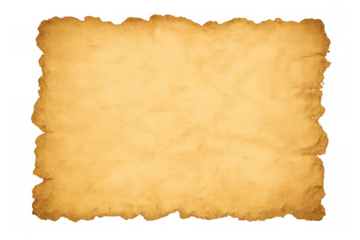 Aged parchment paper featuring a distressed yellow-brown texture and ragged, burnt edges, ideal for historical or pirate themes
