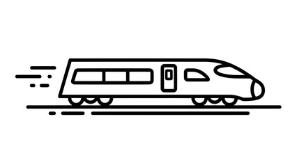 Modern high speed bullet train line icon for rapid transportation