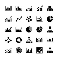 Business Infographic Chart and Graph Icon Set for Data Analysis