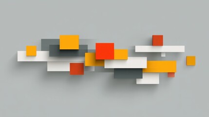 Obraz premium Abstract composition featuring colorful geometric shapes on a minimalist background, emphasizing modern design and artistic creativity in interior decoration.