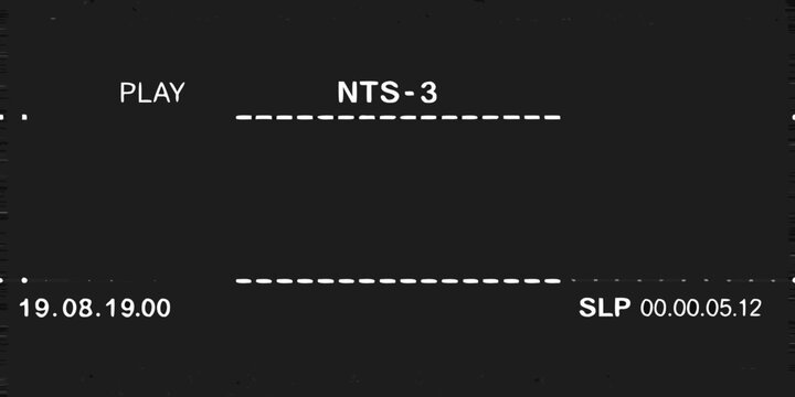 Vintage vhs tape display with timecode and play button aesthetics