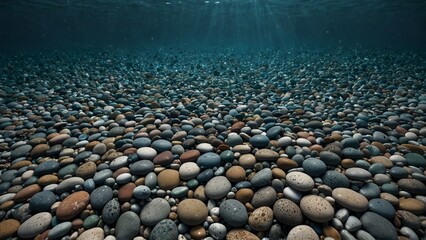 Rocks under water stock photo, digital art illustration - Generative AI