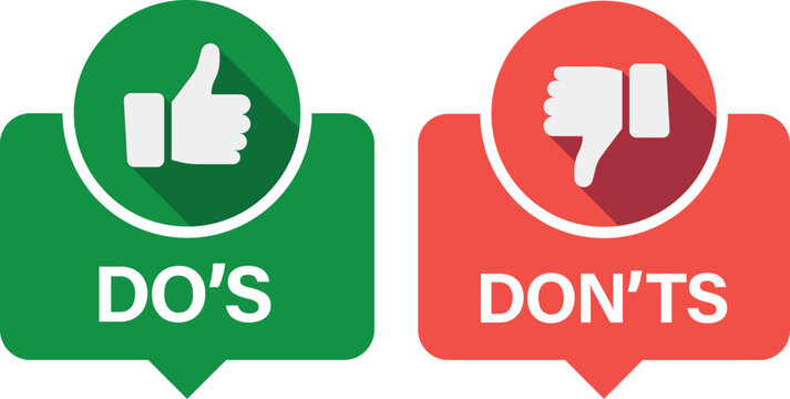 Do's and Don'ts Guidelines  Clear Instruction and Rules Infographic