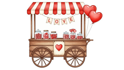 Charming Candy Cart for a Sweet Valentine
