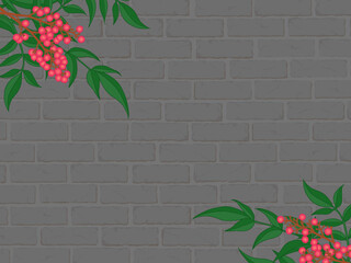 南天の背景②ななめ_黒レンガ