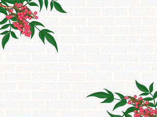 南天の背景②ななめ_白レンガ