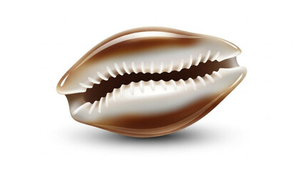 Seashell's Natural Beauty: A close-up showcases a singular, intricately designed seashell, displaying its natural form and subtle hues, emphasizing its inherent beauty and delicate structure.