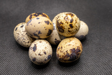 quail eggs on wooden table