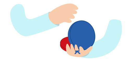 打楽器、カスタネットを演奏する手のベクターイラスト