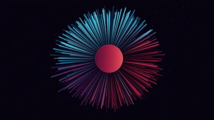 Vibrant Abstract Artwork Featuring Radial Lines and Colorful Burst Effect Against Dark Background for Creative Projects and Designs