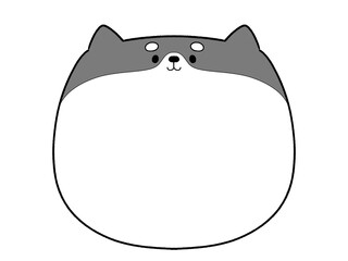 白黒　かわいい　しば犬のフレーム