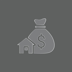 Property Investment Line Icon &ndash; Real Estate, Home, and Finance Symbol