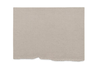 Fototapeta premium Beige torn paper piece with distressed ragged edge, blank rustic vintage cardboard scrap, grunge texture and transparent background