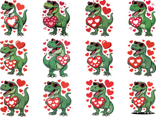 Valentine's Day T-Rex SVG Dino Love SVG