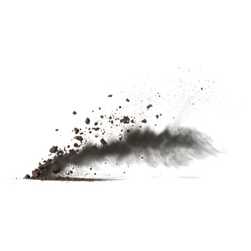 Dust devil spins as small whirlwind of debris concept. A cloud of dust raising from the ground, showcasing dispersion.