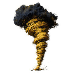 Dust devil spins as small whirlwind of debris concept. A dramatic tornado vortex with swirling clouds and dust.