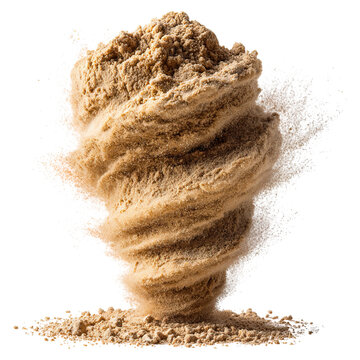 Dust devil spins as small whirlwind of debris concept. A swirling tornado of sand creates a mesmerizing natural phenomenon.