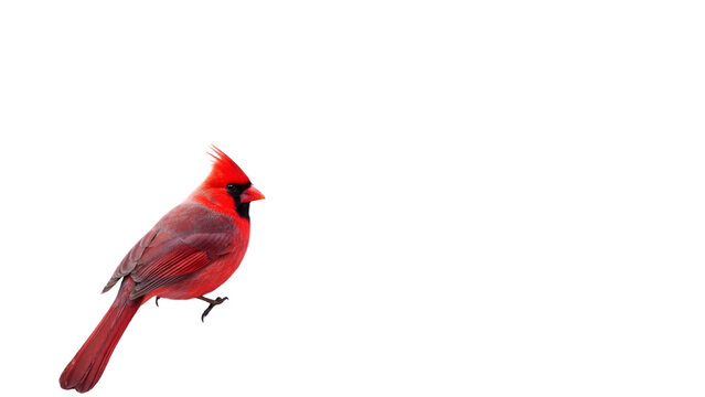 Northern cardinal bird isolated on transparent background