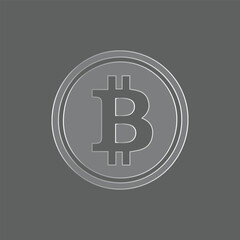 Bitcoin Cryptocurrency Line Icon &ndash; Digital Currency and Blockchain Symbol