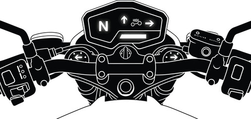Motorcycle dashboard view © Hridoy