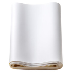 Blank newspaper front page showing daily news concept. A clean, smooth white sheet of paper laying flat.