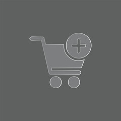 Add to Cart Line Icon &ndash; Online Shopping and Ecommerce Symbol