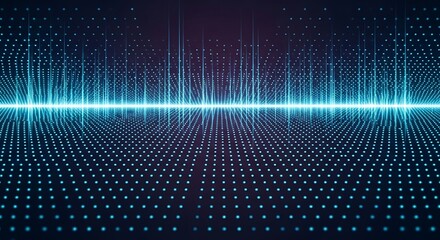 Abstract Data Visualization - Digital Waveform and Dot Matrix.
