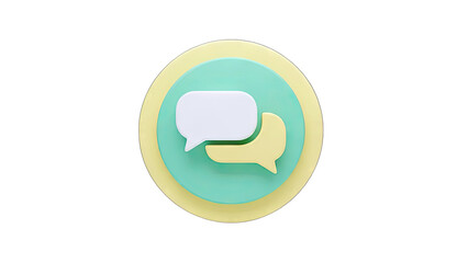 3D Speech Bubbles on Colorful Circles - Communication Concept
