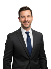 Professional man in business attire isolated on transparent background