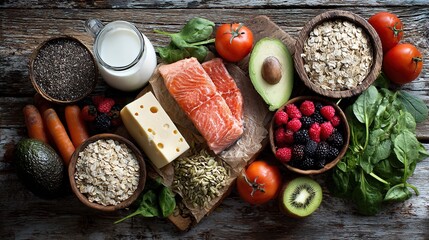 A vibrant collection of fresh and wholesome ingredients for a balanced and nutritious diet