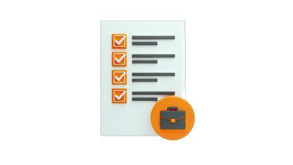 Checklist with Briefcase Icon - Business Concept
