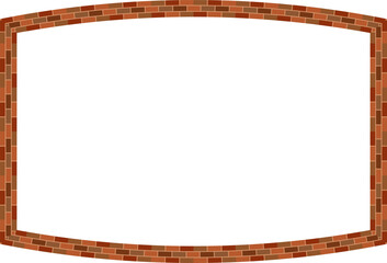 Rectangle shape brick brickwork brown border picture frame vintage retro antique handcraft framework architecture decorative element isolated background 