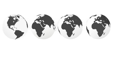 Obraz premium Four images of earth from space showcasing different continental views