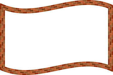 Rectangle shape brick brickwork brown border picture frame vintage retro antique handcraft framework architecture decorative element isolated background 