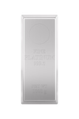 Platinum bar on white background. Isolated 3D illustration