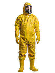 Fototapeta premium Person in full protective hazmat suit isolated on transparent background