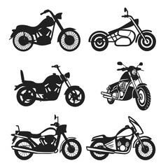 Obraz premium Collection of motorcycle silhouettes