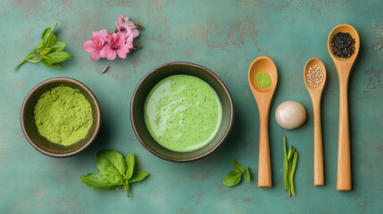 Salad Dressing, A modern dipping bowl featuring wasabi soy dressing, capturing a culinary scene perfect for food enthusiasts and culinary presentations.