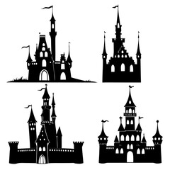 Collection of castle silhouettes © RABBY MIA