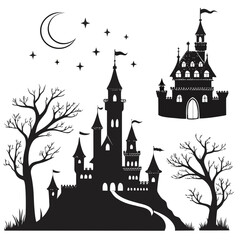 Fantasy castle silhouette © RABBY MIA