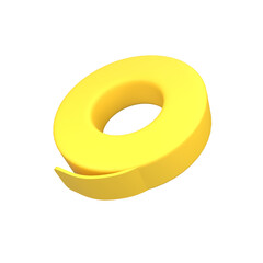 3D Minimalist Yellow Adhesive Tape Roll Icon