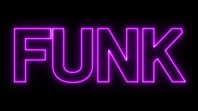 Animated Funk Neon Sign. flickering neon funk text animation.
