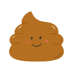 Happy Poop Emoji Character Smiling Kawaii Illustration