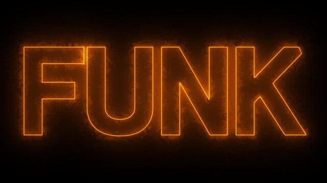 Animated Funk Neon Sign. flickering neon funk text animation.
