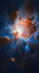 Majestic celestial display with vibrant gas clouds and shimmering stars