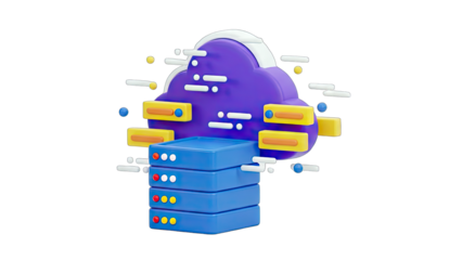 Cloud Computing Concept with Server and Data Storage