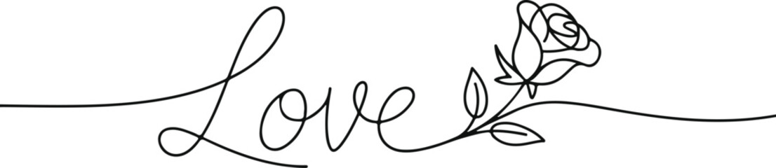 Love with rose illustration isolated on transparent background