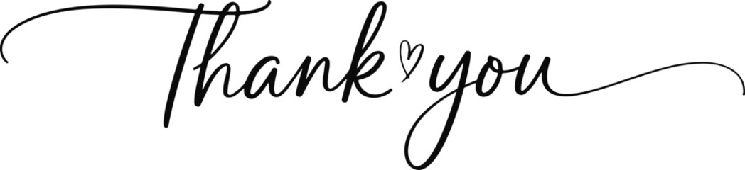 Thank you text isolated on transparent background